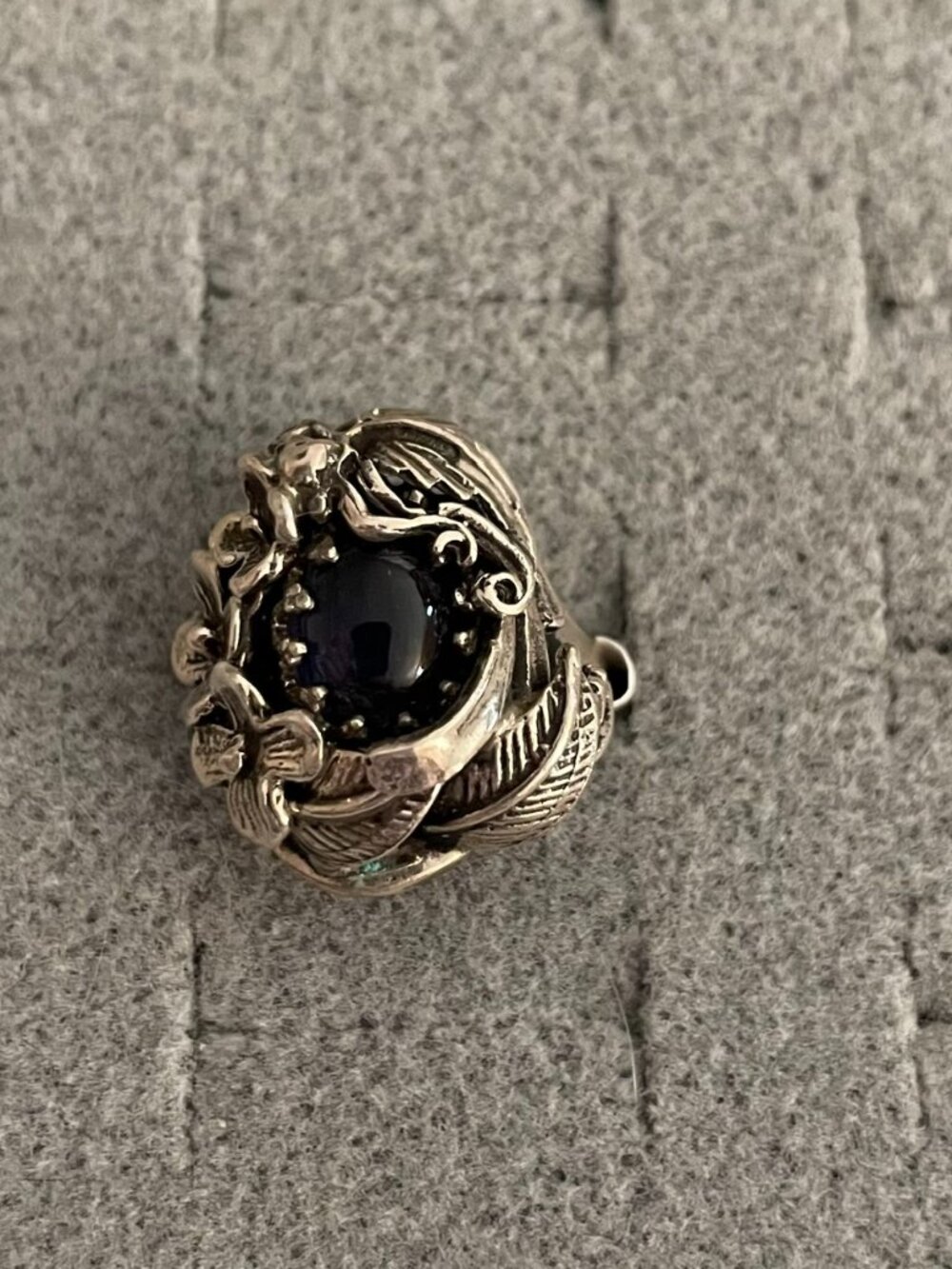 NEW Vintage Sterling Silver Ring Sz 6 Handmade Gemstone Onyx ? Bob Stringer $250